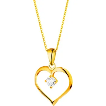 Přívěsek Zlatý přívěsek se zirkonem - srdce - Z-537.02
