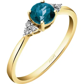 Prsten Zlatý prsten s brilianty a topazem London Blue - ryzost 585 - 219.113