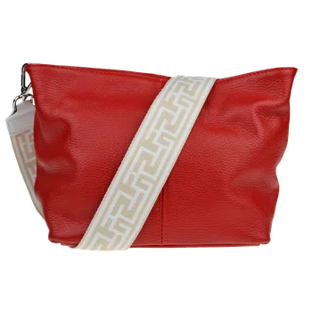 Kabelka NovaKabelka.cz Kožená italská crossbody kabelka Batilda Rosso s přídavným popruhem VIII