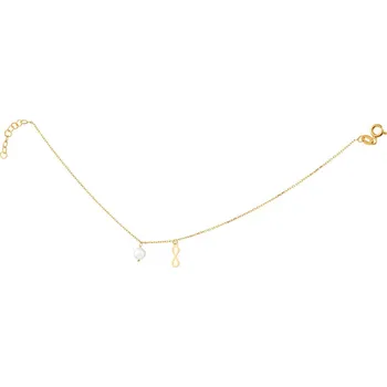 Náramek Zlatý náramek s perlou, anker - nekonečno - AP529-3758