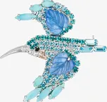 Preciosa Bižuterní brož Kingfisher, ledňáček s českým křišťálem Preciosa 2366 70