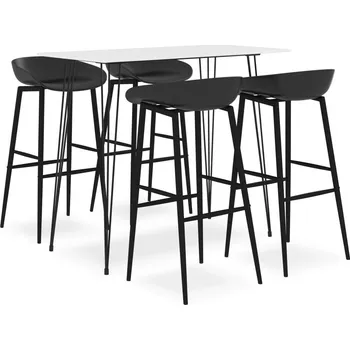 Jídelní set vidaXL 5dílný barový set [3057381] Barva: Bílá a černá
