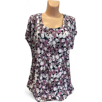 Dámská halenka Květované halenky, Barva Fialová, Velikost XL 44, Materiál 96% Viskoza 4% Lycra