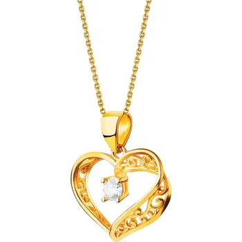 Přívěsek Zlatý přívěsek se zirkonem - srdce - AP532-4625