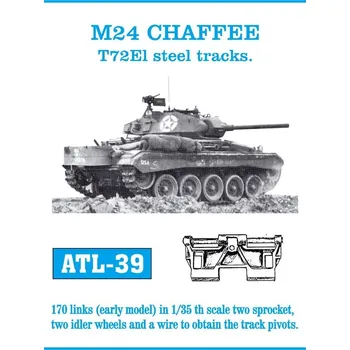 Plastikový model 1/35 ATL-039 M24 CHAFFEE T72El steel tracks. - Friul Model