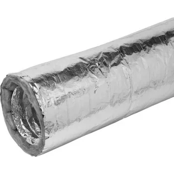 Krbová kamna Lindab hadice 200mm, 10m, s vinutým drátem, s tepelnou izolací, hliník, skelná vata