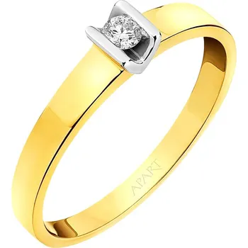 Prsten Prsten ze žlutého a bílého zlata s briliantem - 0,06 ct - ryzost 585 - 100.111