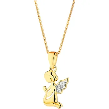 Přívěsek Zlatý přívěsek s diamantem - anděl - 0,004 ct - ryzost 585 - 109.725 Žluté zlato