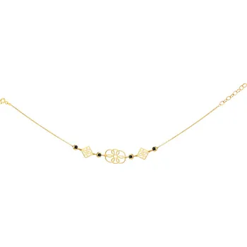 Náramek Zlatý náramek se zirkony, anker - AP529-4728