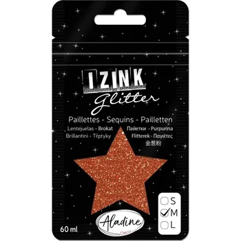 Speciální výtvarná barva Aladine Třpytky Aladine Izink Glitter, 60 ml, vel. M - marron, hnědé