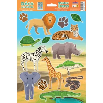 Samolepící dekorace TEMPUSCreative dekorace okenní GGW 230004 Safari animals 492220