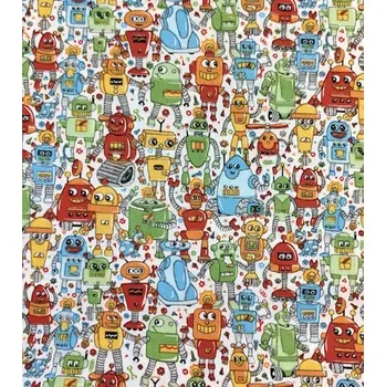 Bavlněná látka roboti plátno 140cm | RTex