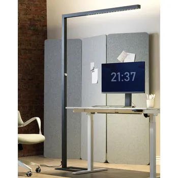 Stojací lampa Stojací LED lampa černá hliníková 194 cm tlačítkový spínač stmívač moderní osvětlení Domácí kancelář Beliani