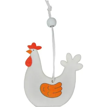 Velikonoční dekorace UNIPAP závěs Slepice 6,5cm bílá 2221562 274031
