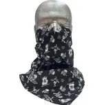 BIKERSMODE šátek na nos třícípý s klipsou Lebky pirát BLACK/WHITE