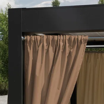 Pergola Venkovní zahradní závěs s řasící páskou GARDENIA TAPE, tmavě béžová, šířka 140 cm, výška různé rozměry (cena za 1 kus) MyBestHome Rozměr: 140x200 cm