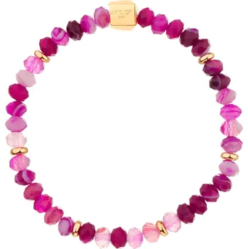 Náramek Pozlacený náramek z mosazi s acháty - AR538-5268