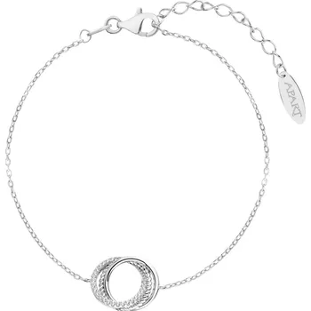 Náramek Stříbrný náramek se zirkony - kroužky - AP536-9579