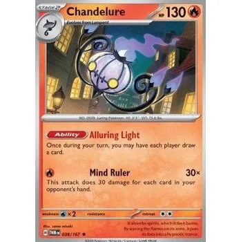 Karetní hra Pokémon TWM 038/167 Chandelure - Twilight Masquerade Stav: Near Mint, Verze: HOLO
