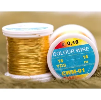 Rybářský prut Hends kroužkovací drátek Colour Wire 0,09mm 21,6m Zlatá