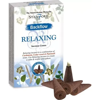 Vonný olej Vonné kužely tekoucí dým Stamford - Relaxační 12ks (Tekoucí dým, kouřový vodopád.. Směs vůní cardamonu, cedrového dřeva a patchouli.)