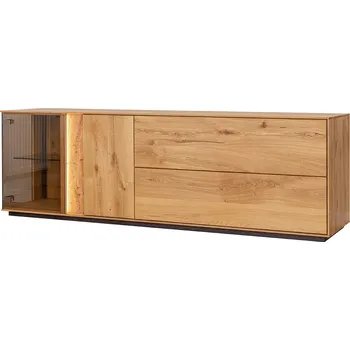 Komoda Massivo.cz TV komoda Collodi, prosklená, dub, masiv (185 cm)