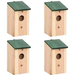 vidaXL Ptačí budky 4 ks dřevěné 12 x 12 x 22 cm