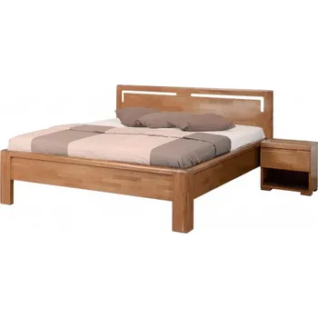 Postel Manželská postel FLORENCIA čelo rovné, s výřezy L, 180x200 cm, buk cink