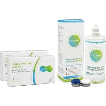 Kontaktní čočky Měsíční kontaktní čočky Lenjoy Monthly Comfort (12 čoček) + Solunate Multi-Purpose 400 ml s pouzdrem Lenjoy kontaktní čočky