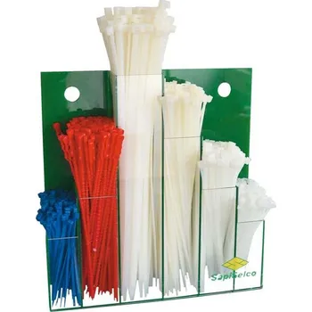 Stahovací páska Sada vázací pásky na kabely, nylon, nástěnný displej, 600 ks. sapiselco 491189