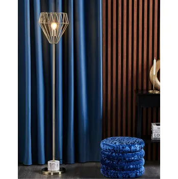 Stojací lampa Stojací lampa mosaz kov 160 cm žárovka lampa ve tvaru diamantu v mramorovém vzhledu kabel s vypínačem oblouková lampa moderní design Beliani