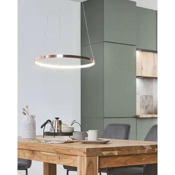 Závěsné svítidlo LED růžové zlato kovové pr. 50 cm závěsné svítidlo do jídelny do ložnice do obývacího pokoje Beliani