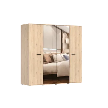 Šatní skříň IDZ Šatní skříň BARI 4D, 200 cm Dub San Remo/Černá