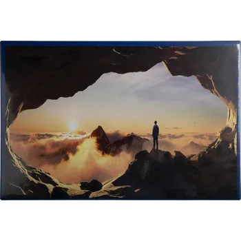 Obal na knihu Exacompta podložka na stůl, 37,5 x 57,5 cm, modrá s transp.kapsou