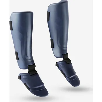Chránič holeně pro bojový sport DOMYOS Chránič holeně a nártu na thajský box / kickbox / MMA S MODRÁ