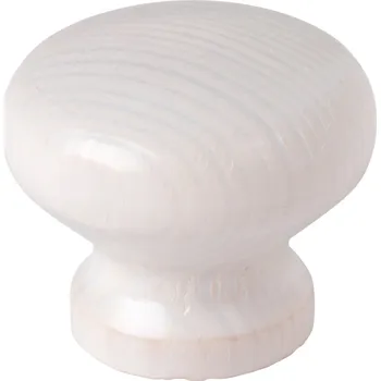 Nábytkové kování Walteco Nábytková knopka Lara průměr 34mm, borovice, bílá, FSC Množství: 5 ks