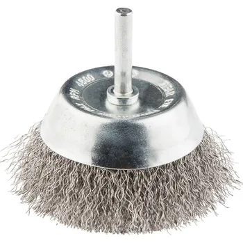 kartáč na vrtačku GRAPHITE 57H599 kartáč drátěný nerezový čelní 50mm, vlnitý drát, stopka