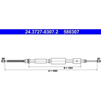 Brzdový systém Tažné lanko, parkovací brzda ATE 24.3727-0307.2