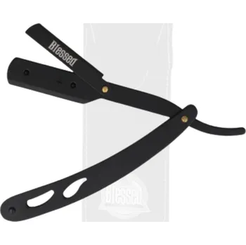 Břitva na holení Eurostil Blessed 09171/50 Black Metal Shaving Razor - černá kovová břitva na vyměnitelné žiletky, poloviční čepel,