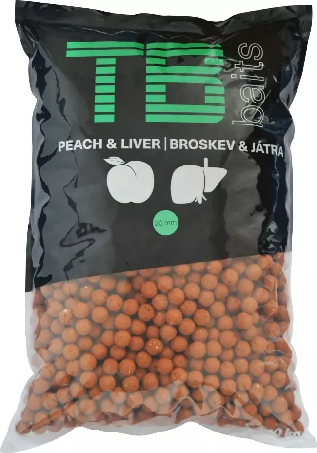 TB Baits Boilie Peach Liver – boilie 24mm, broskev a játra, 10kg