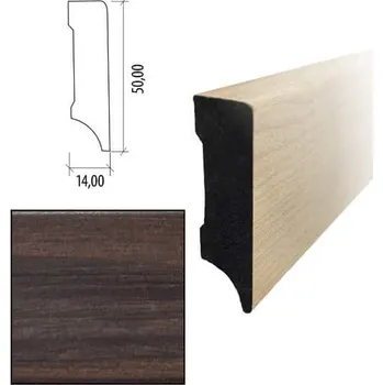 soklová lišta KPP – KPV 50 lišta obvodová PVC Ořech fládrový, 14x50x2400mm