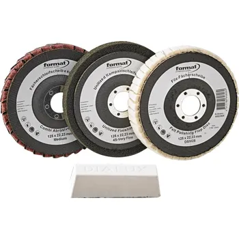 Brusný kotouč Sada na leštění ve 3 definovaných krocích s pastou, 4 kusy format