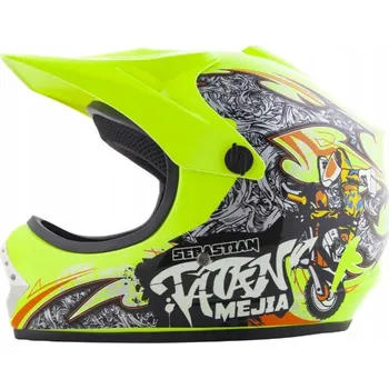 Helma na motorku Dětská cross helma žlutá S (53–54 cm) (Dětská helma TATAN)