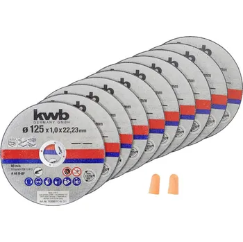 Brusný kotouč kwb 712022 sada řezných kotoučů 125 mm 10 ks kov