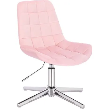 LuxuryForm DESIGN Kosmetická židle PARIS VELUR na stříbrném kříži - světle růžová