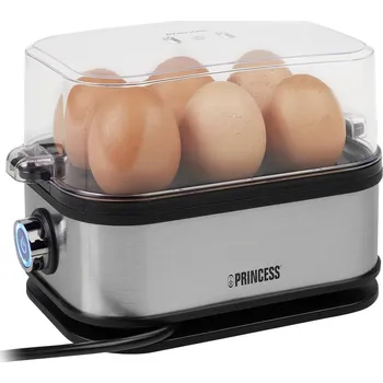 Vařič Princess 01.262046.01.001 vařič vajec bez BPA, s odměrkou, indikátor stříbrná, černá