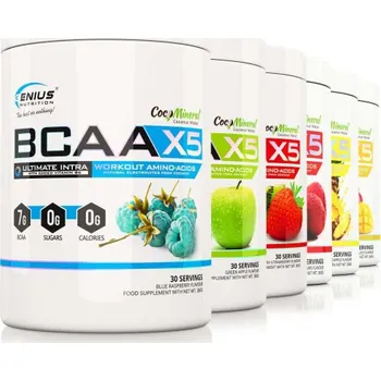 Aminokyselina Genius Nutrution BCAA-X5 Zelené jablko 360g