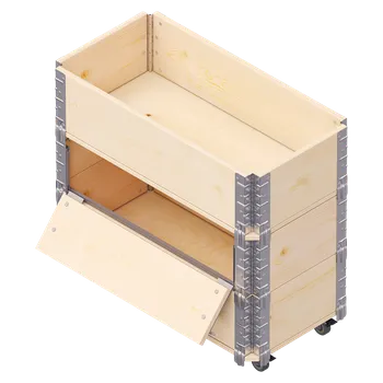 Truhlík Truhlík na bylinky s kolečky, dřevo, kov, přírodní, 80 × 40 × 68 cm RHB-0800X0400X680X15-1-4