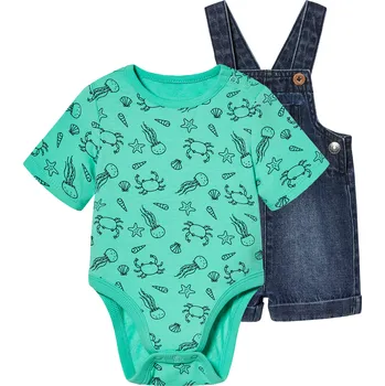 lupilu® Dětská souprava s BIO bavlnou, 2dílná (50, tmavě modrá / tyrkysová)