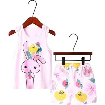 Dětské letní lehké PYŽAMO (kraťasy + tílko) Barva: 19, Velikost: 6-7 let (130cm)